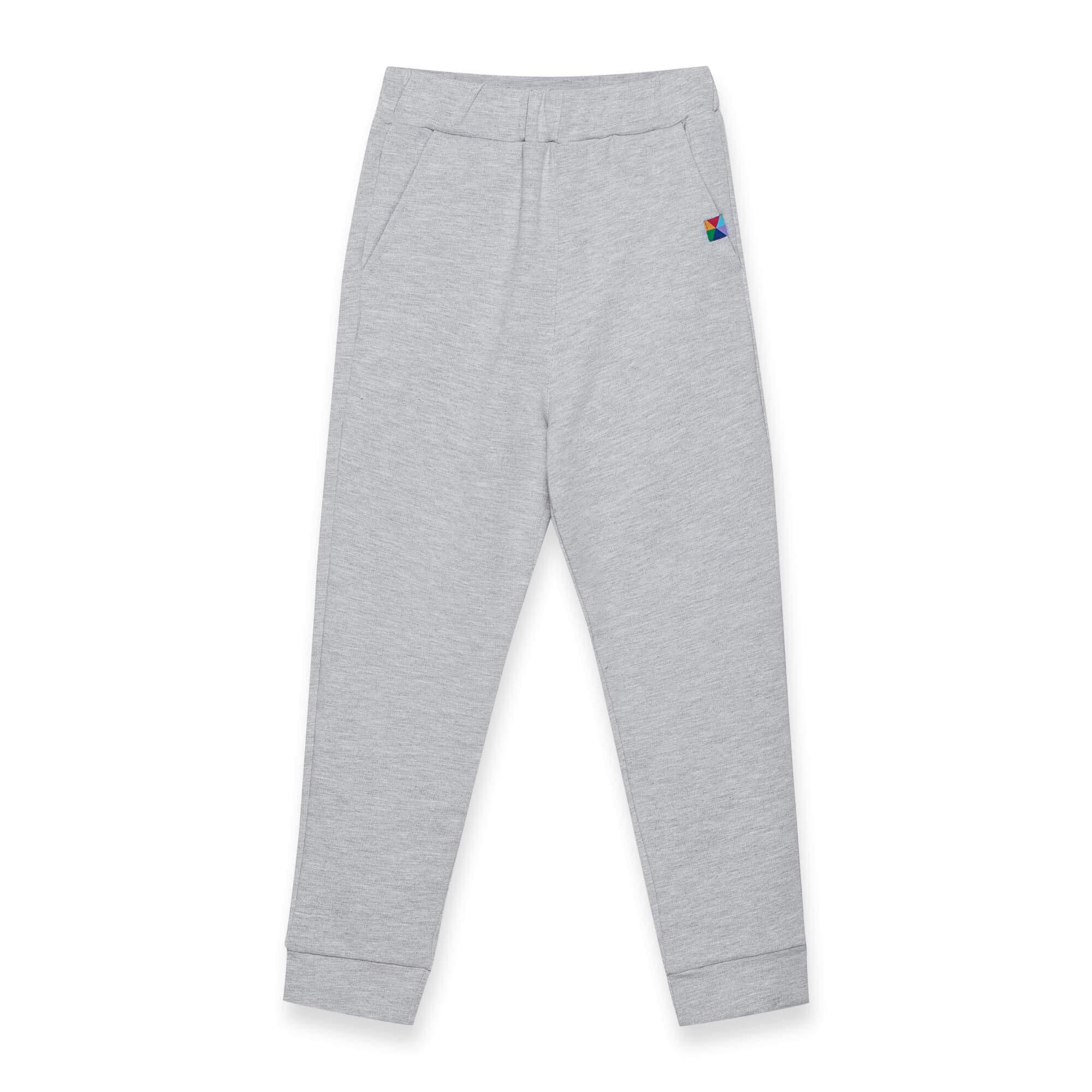 Grey melange joggers with a back pocket