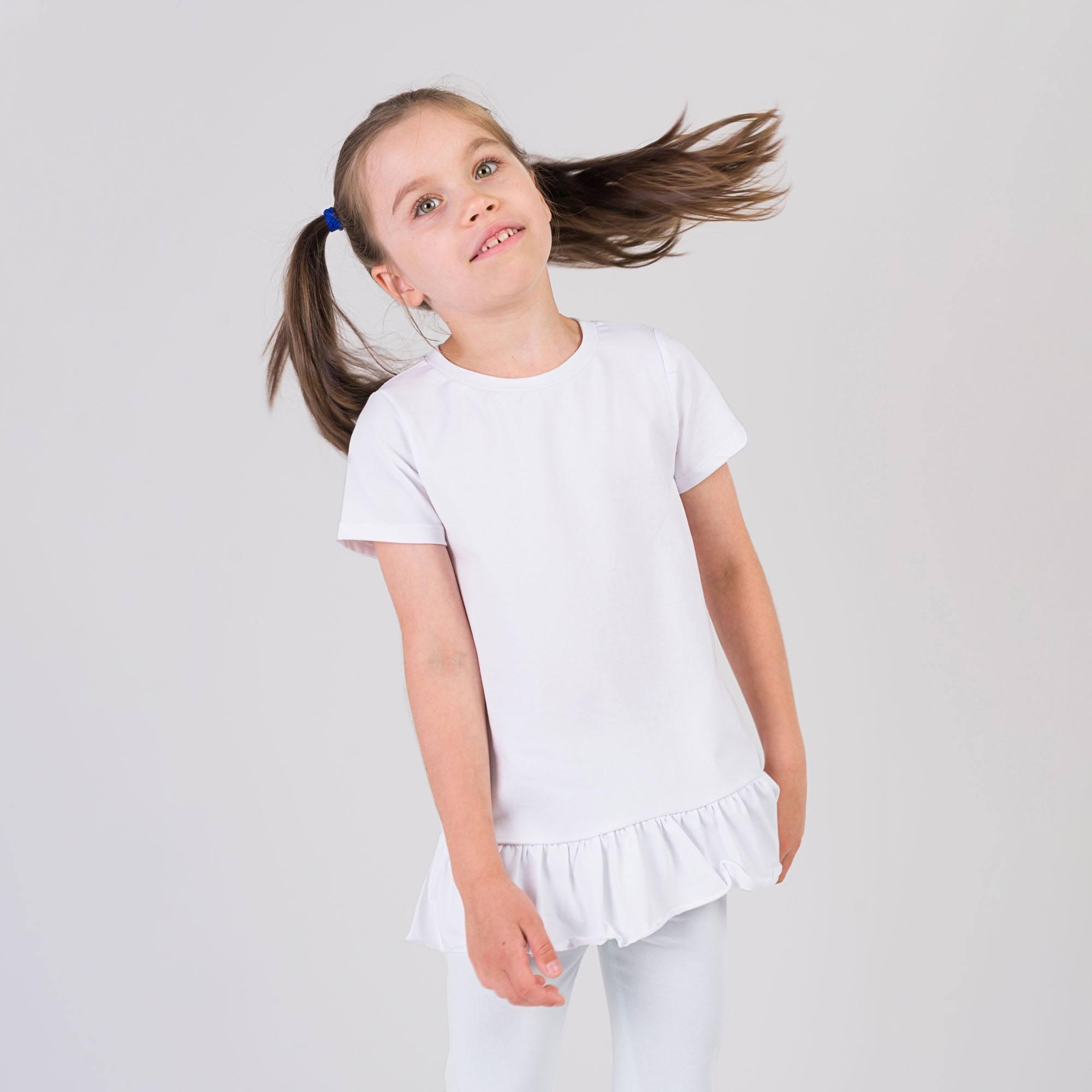 White ruffle short sleeve blouse