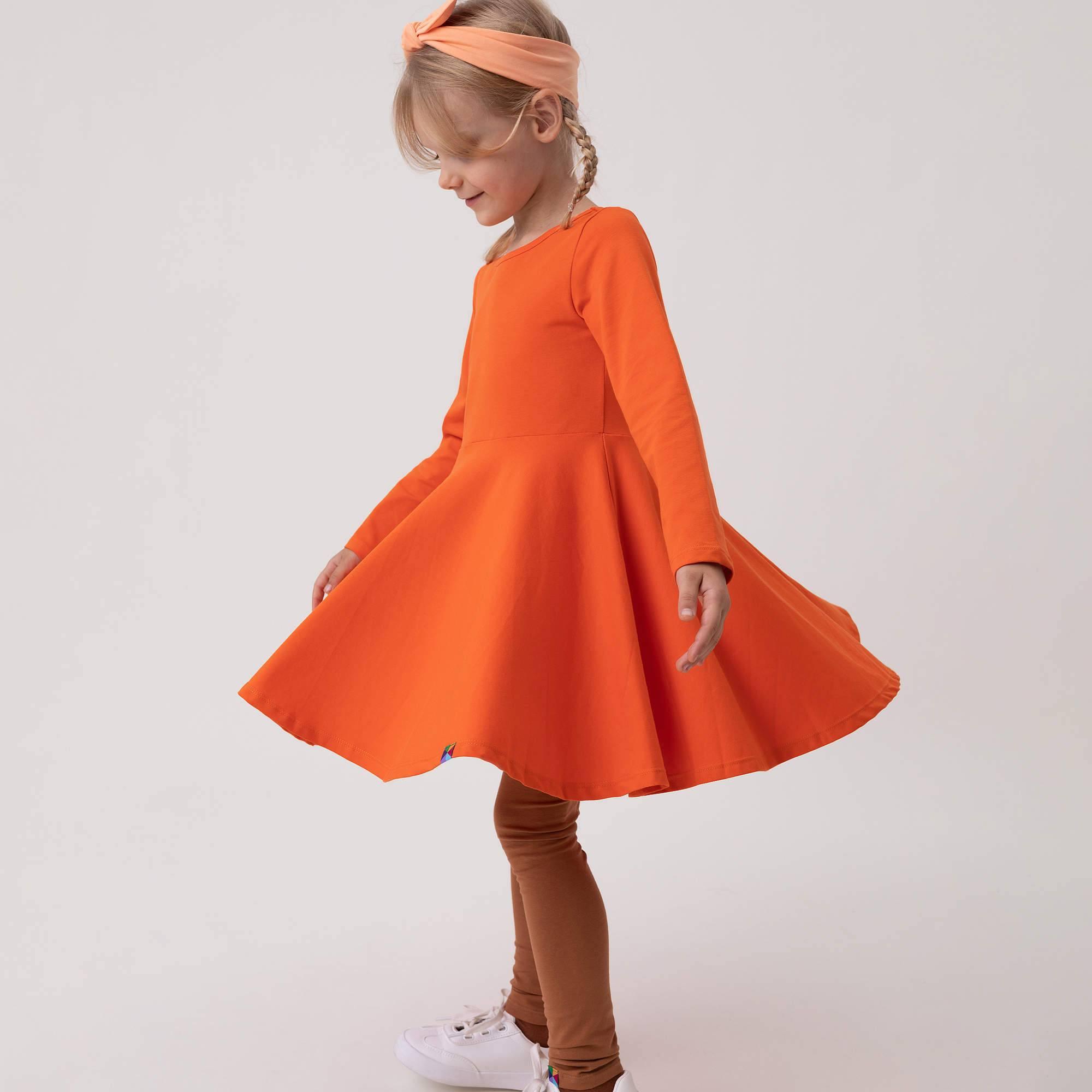 Orange long sleeve dress