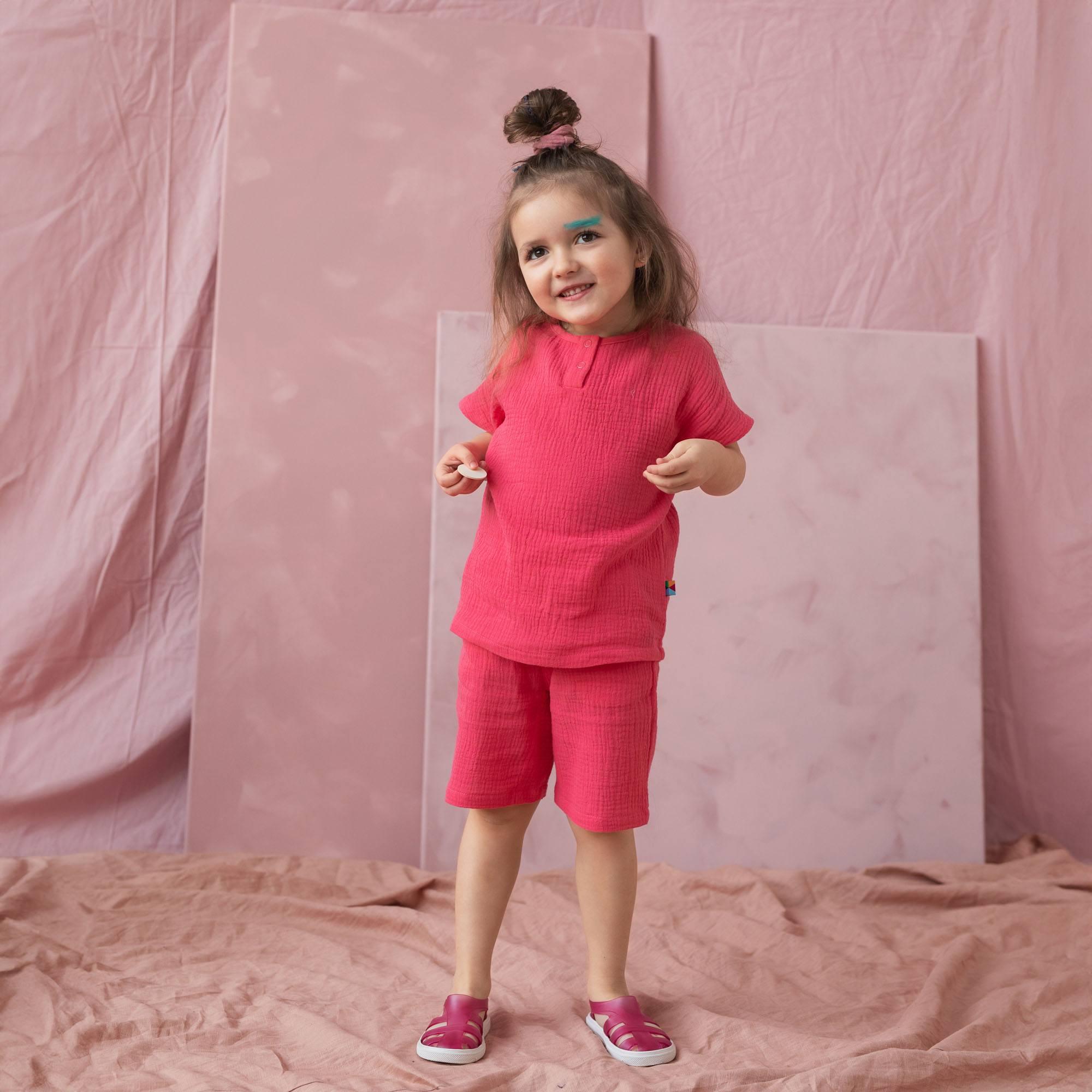 Coral muslin shirt Baby