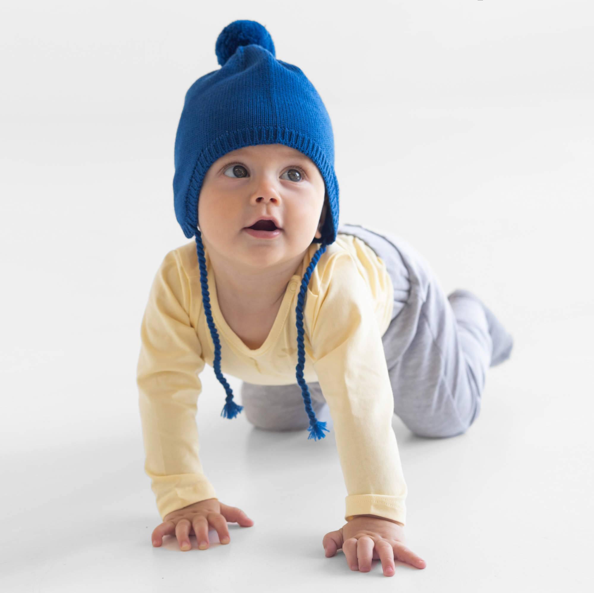 Blue merino wool hat Baby