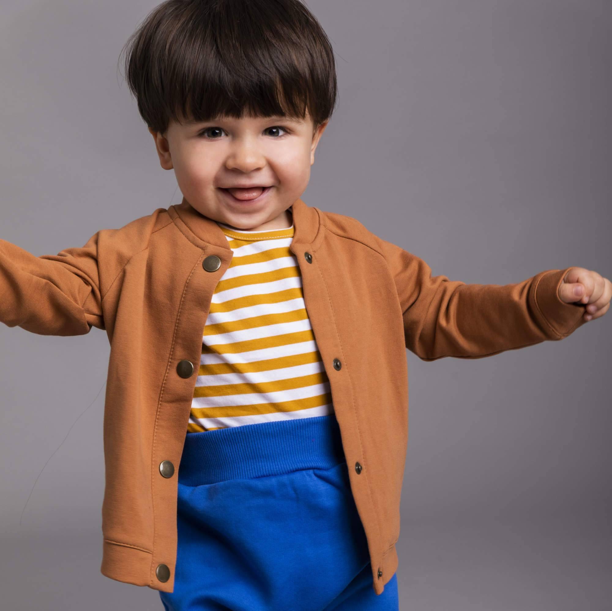 Caramel button-up bomber jacket Baby