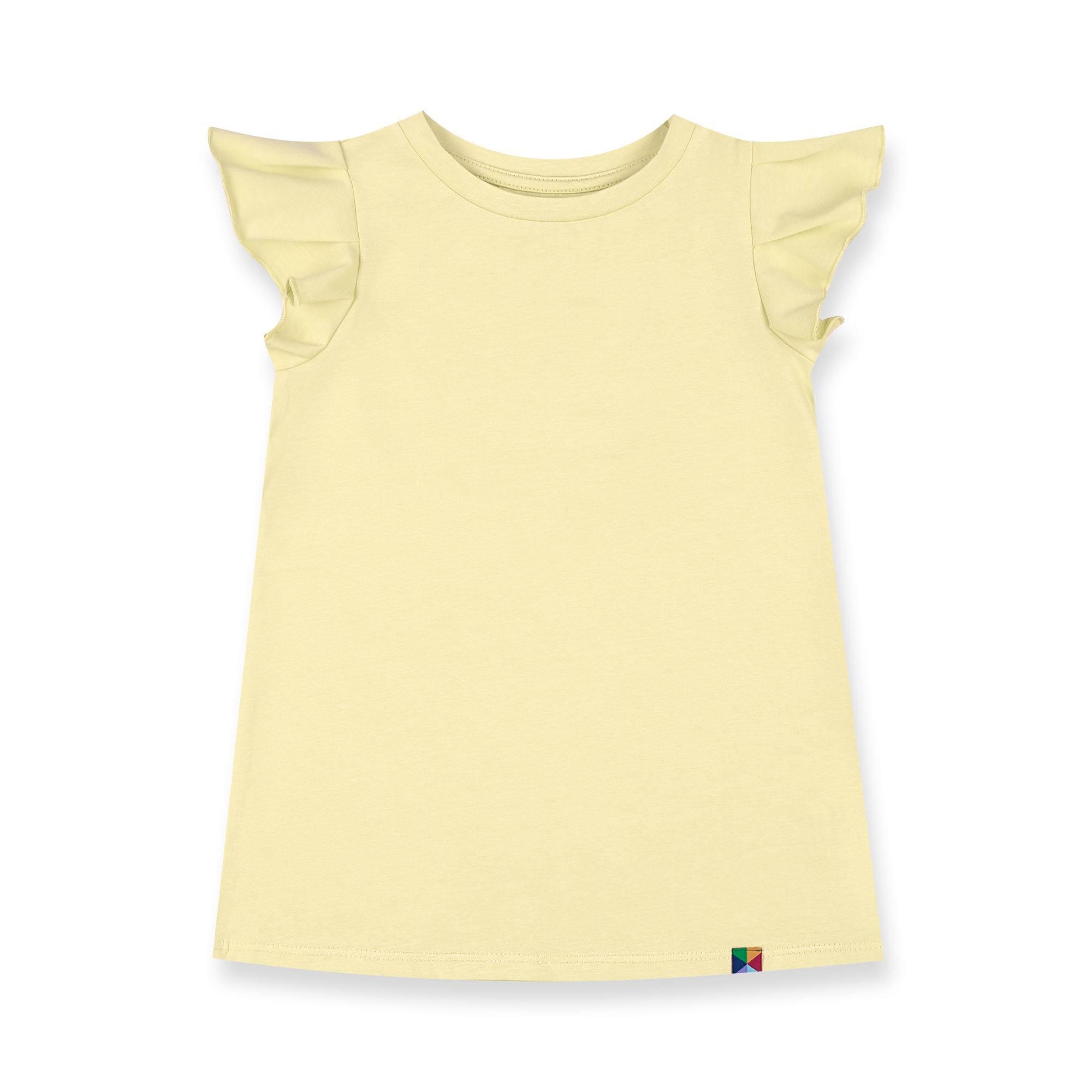 Light yellow short butterfly sleeve tunic