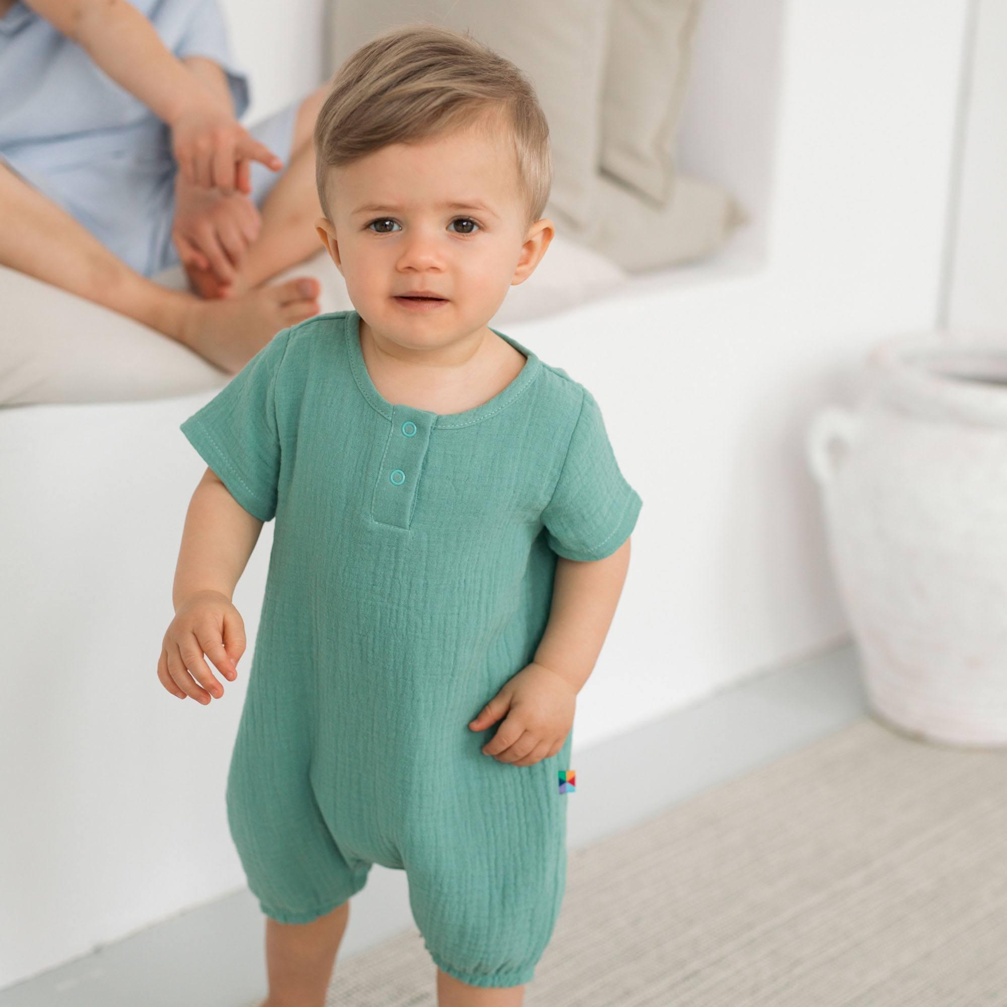 Celadon muslin romper Baby