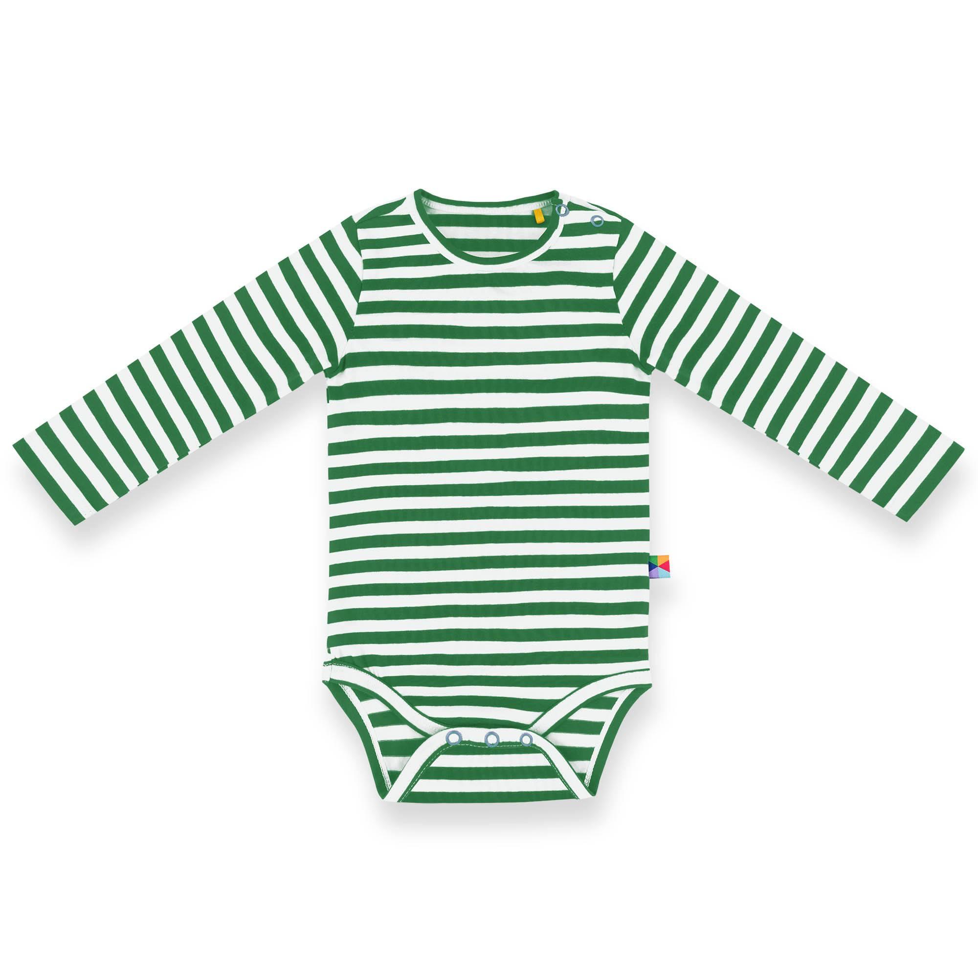 Green stripes long sleeve bodysuit