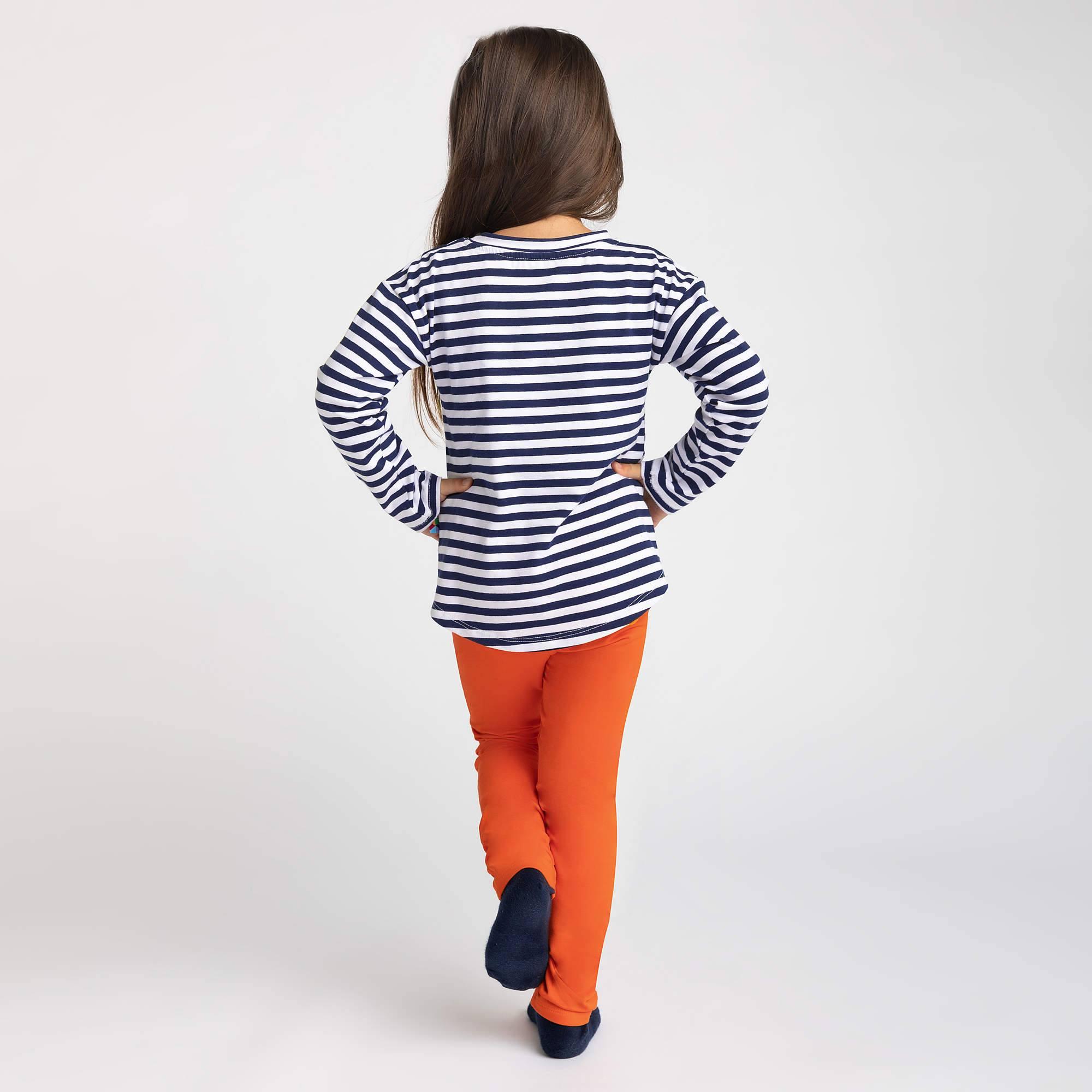 Navy blue stripes high-low hem shirt