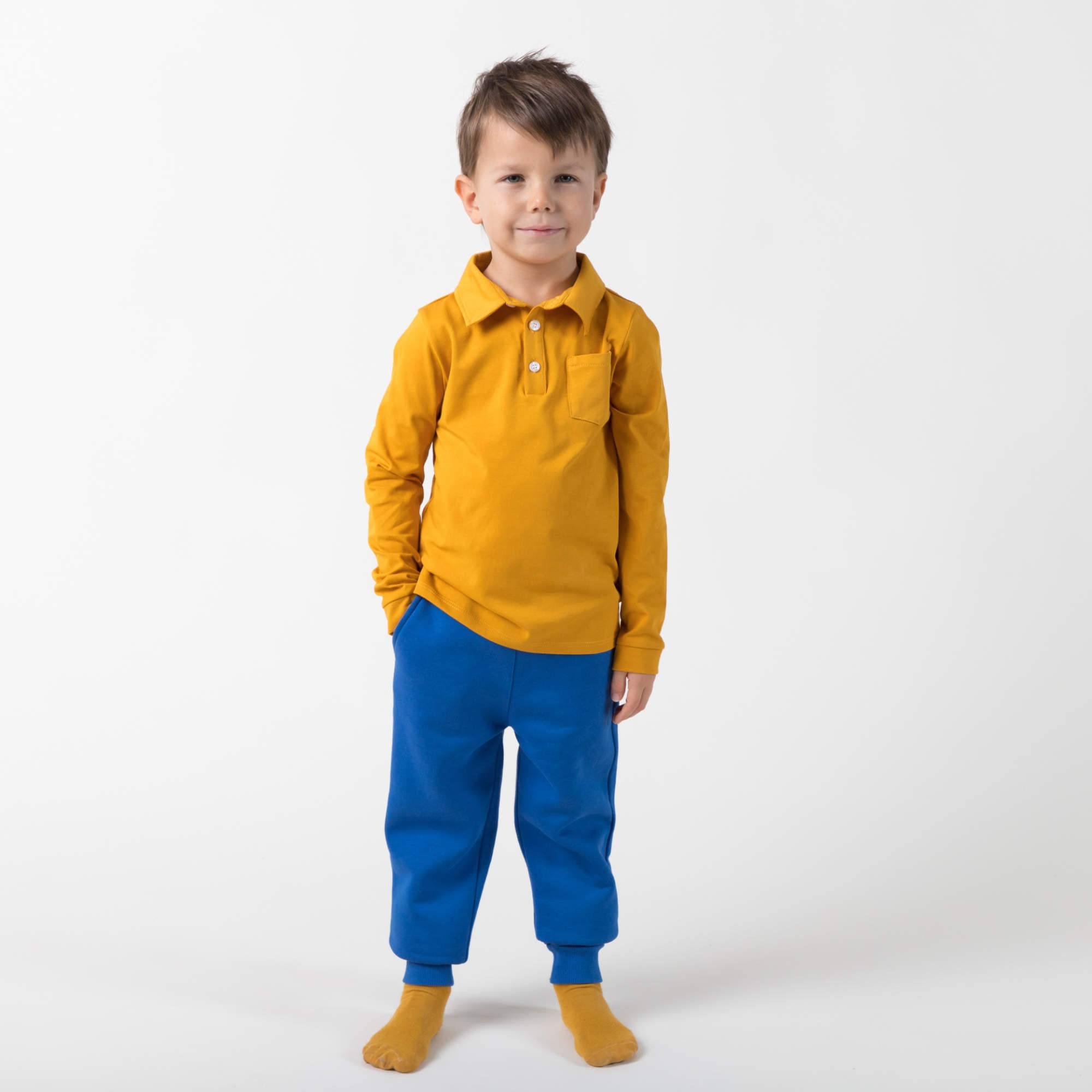 Mustard long sleeve polo shirt