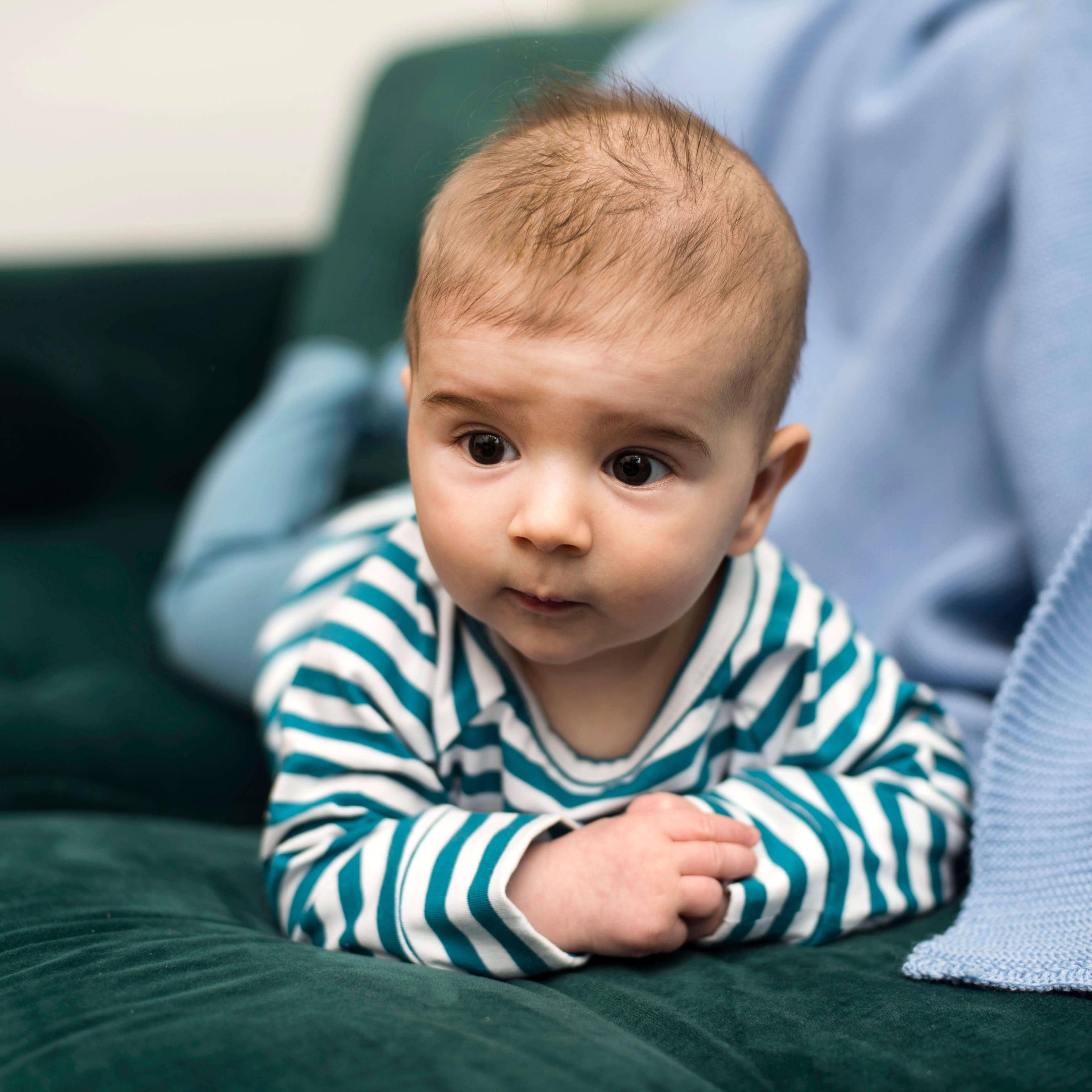 Turquoise stripes longe sleeve shirt Baby