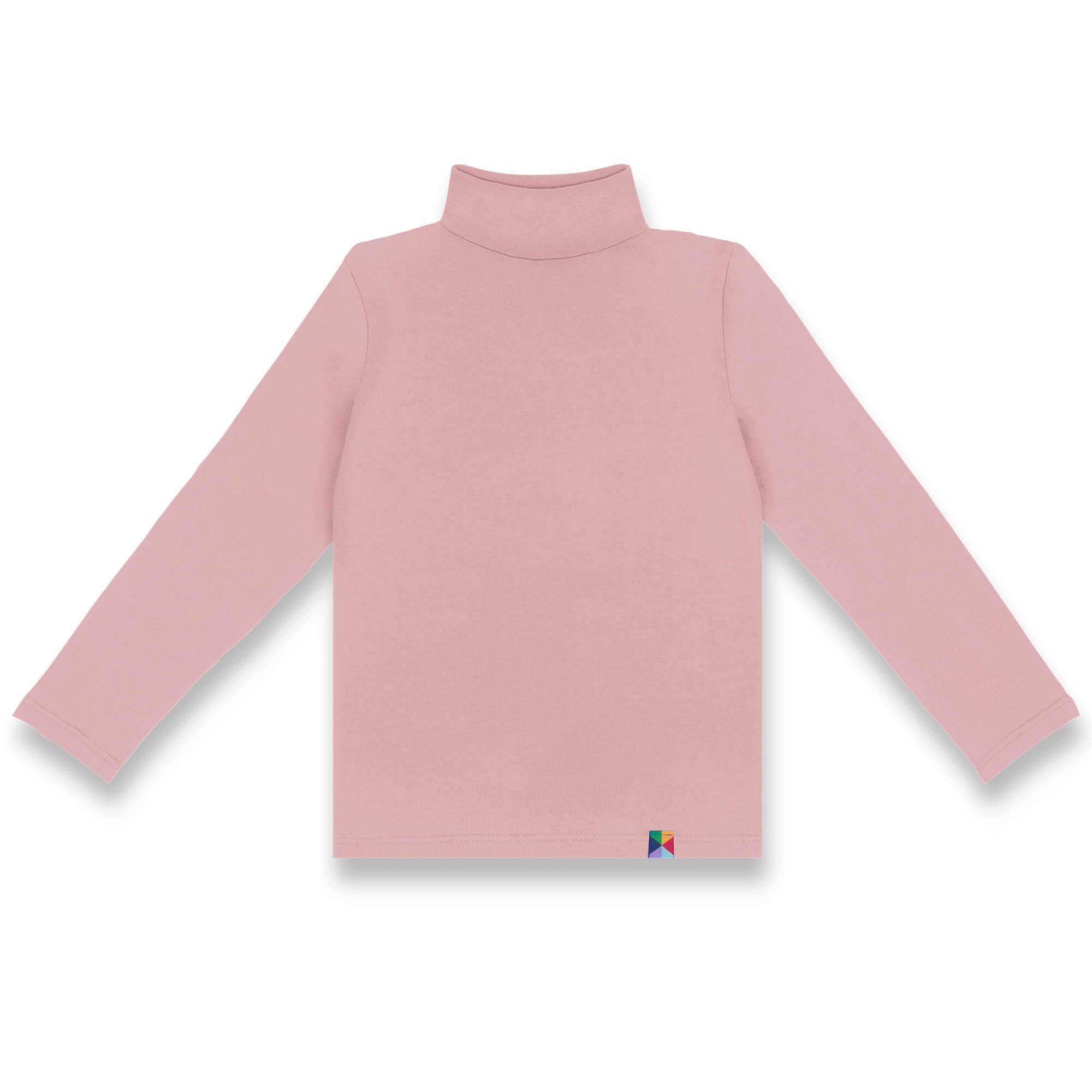 Pastel pink turtleneck long sleeve shirt