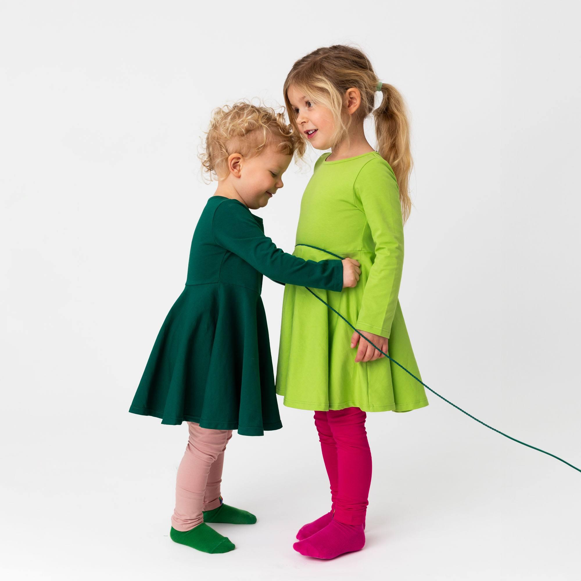 Bottle-green long sleeve dress Baby