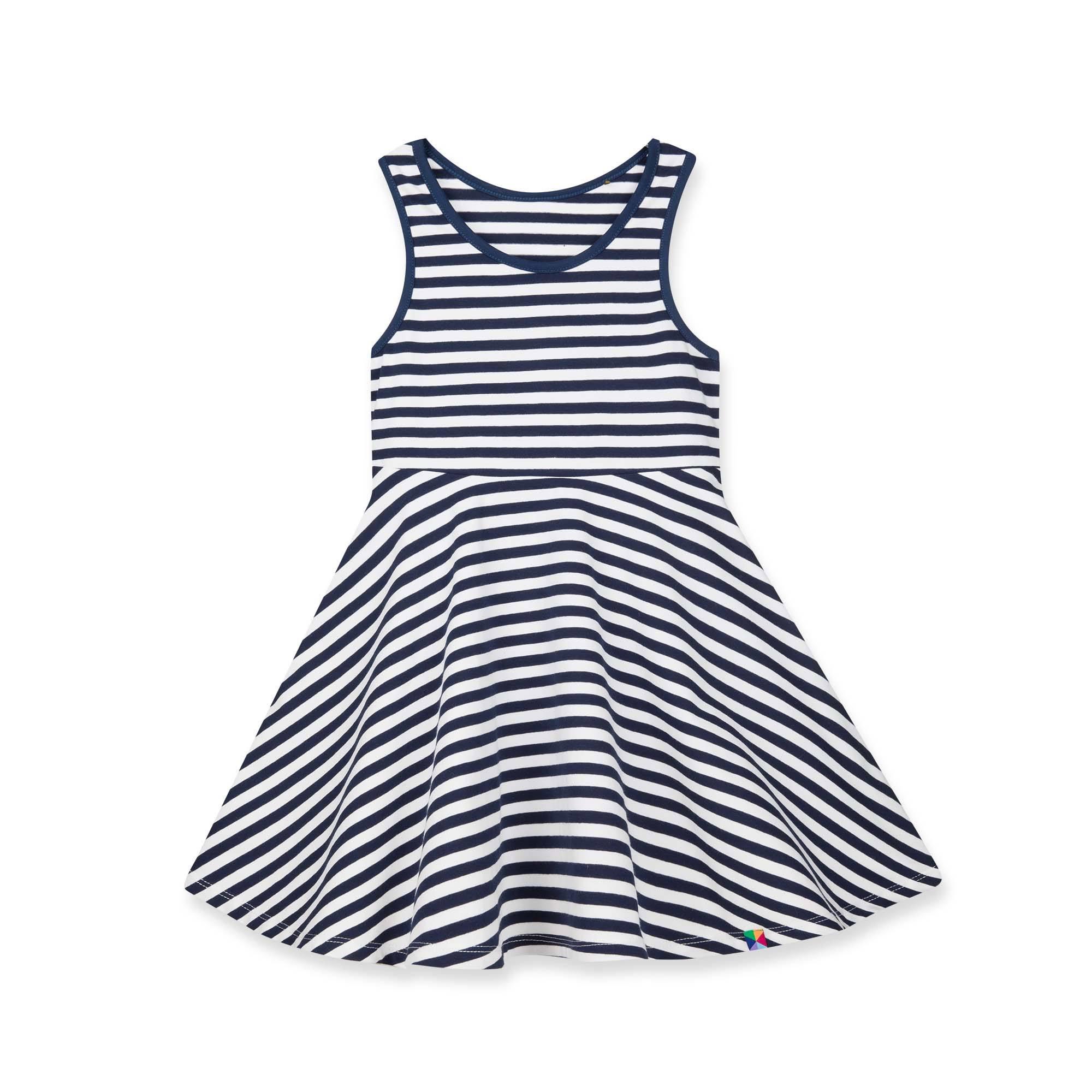 Navy blue stripes striped sleeveless dress