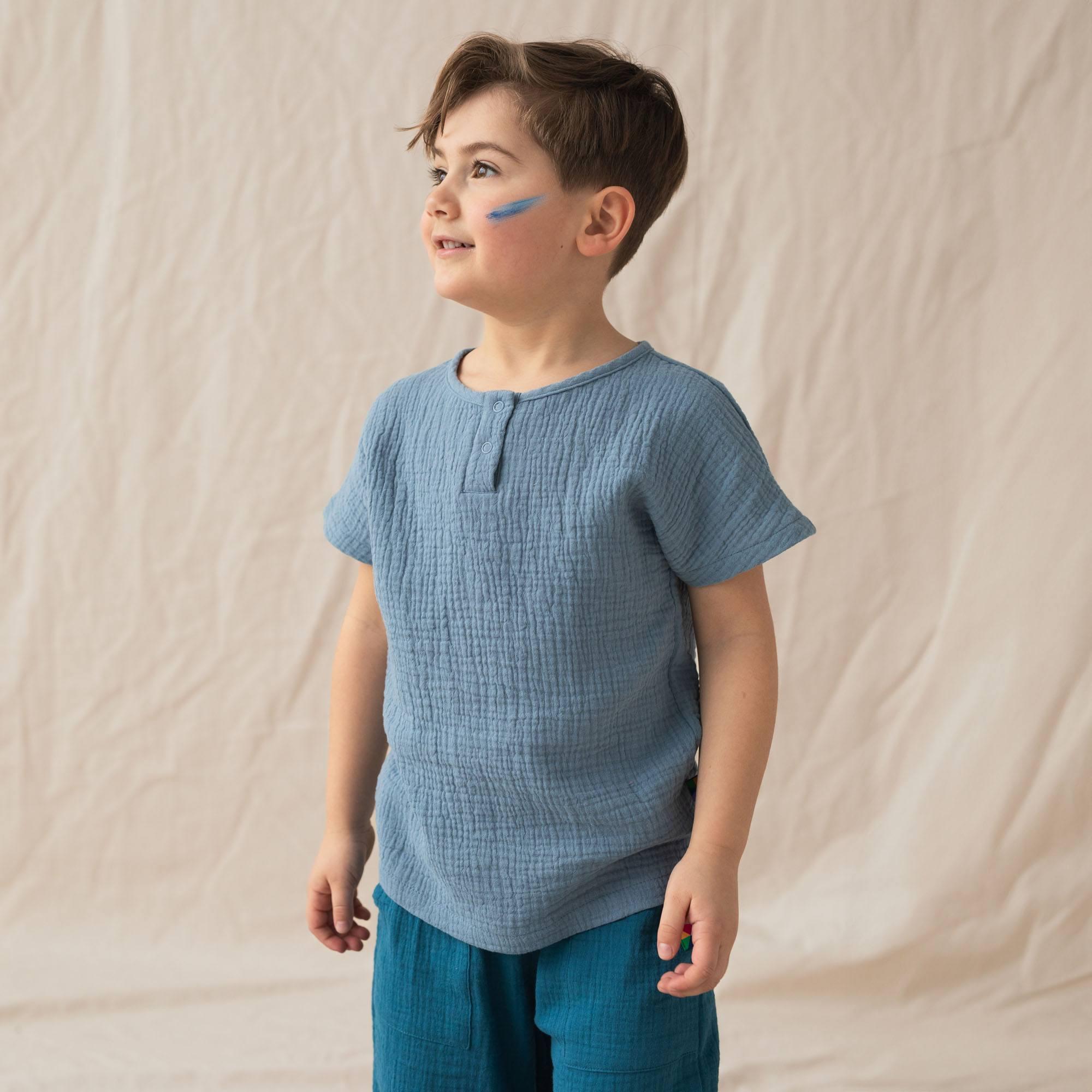 Sky blue muslin shirt