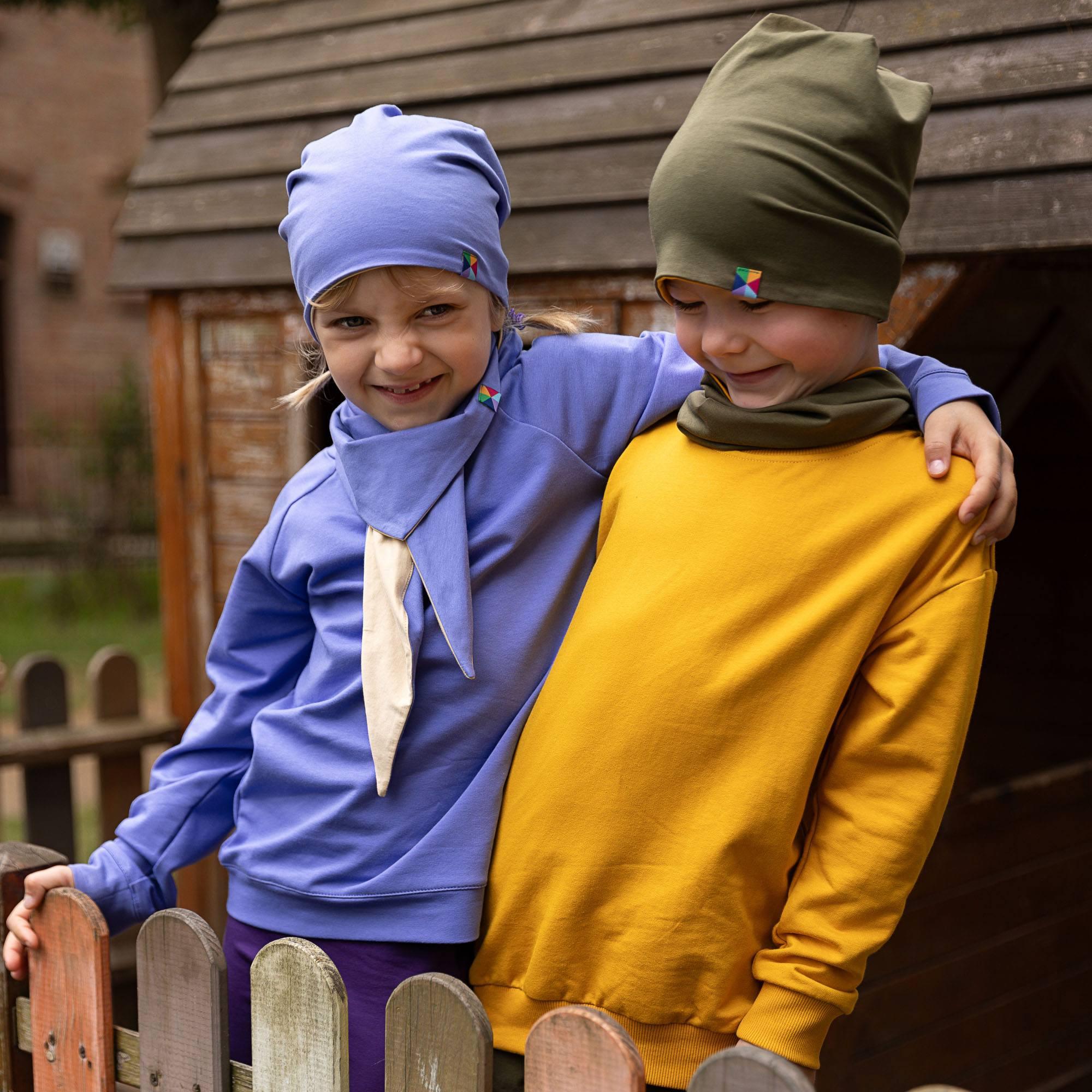 Mustard fleece-lined sweatshirt