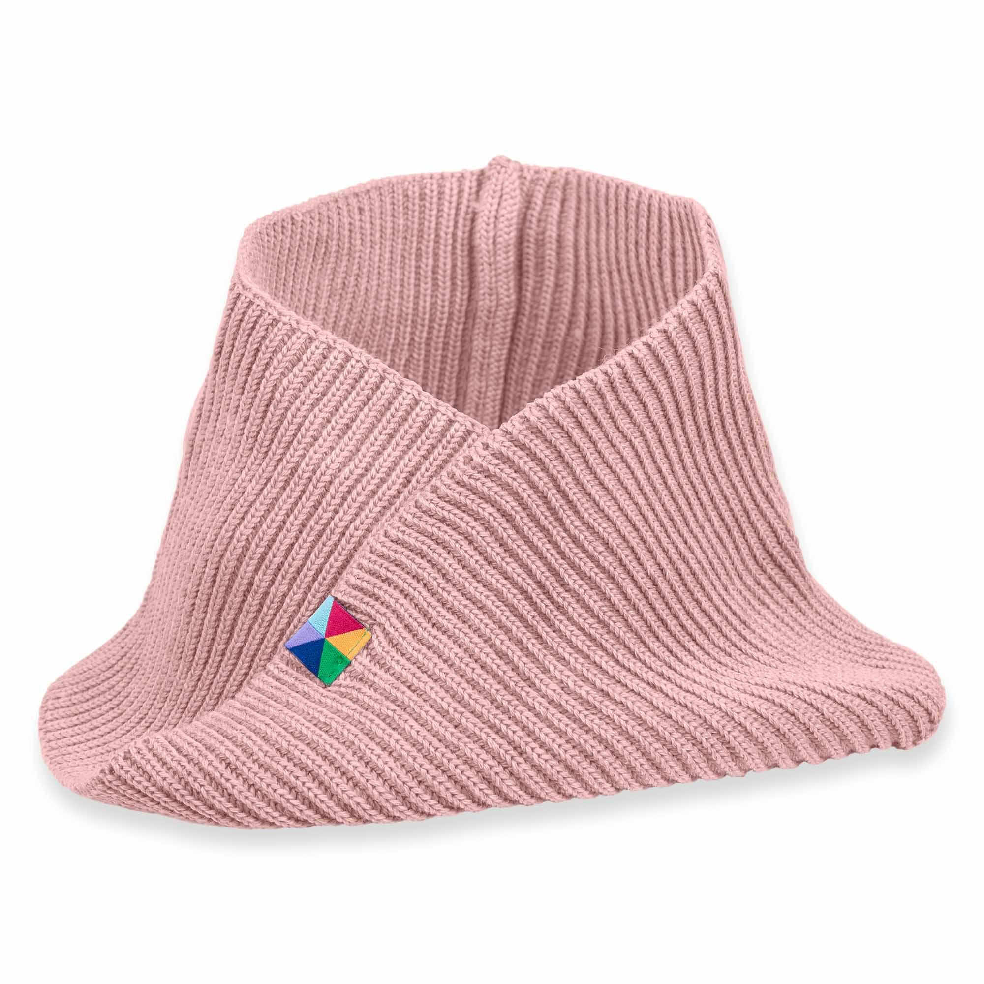 Pastel pink merino wool neck warmer kids