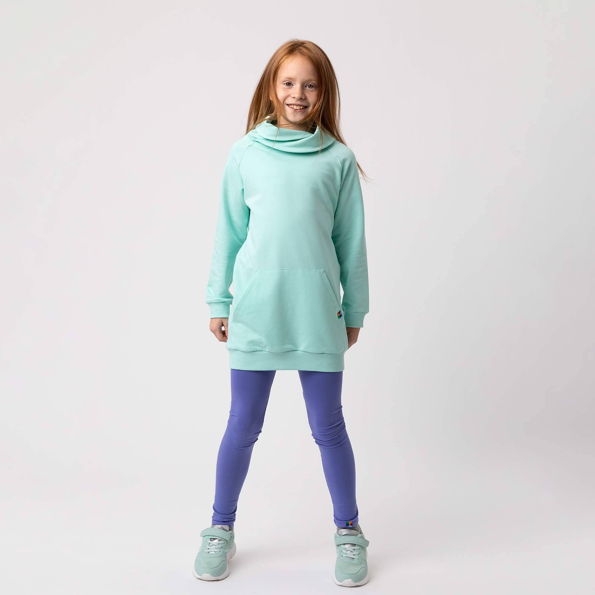 Mint long funnel neck pullover sweatshirt