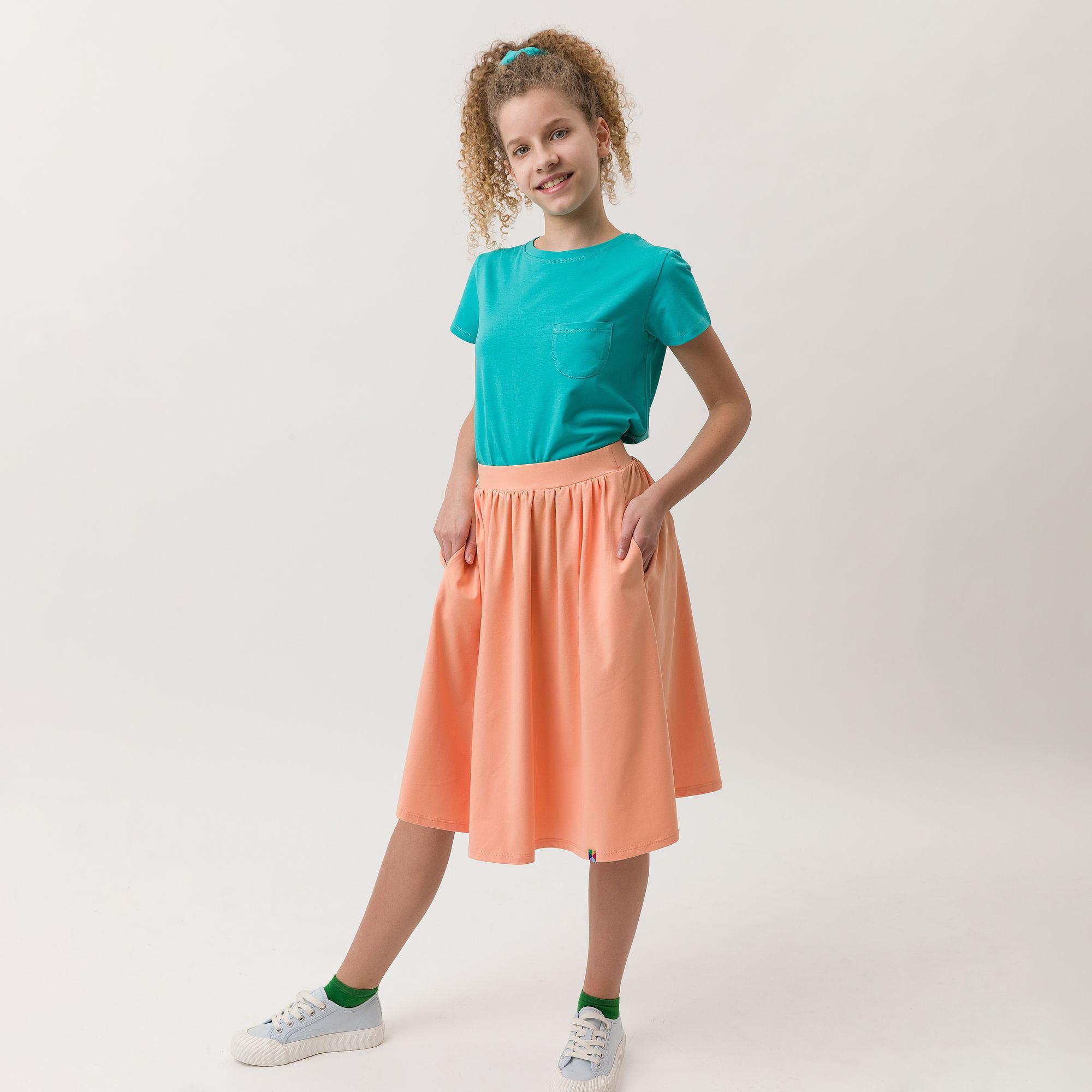 Apricot midi skirt with pockets Junior