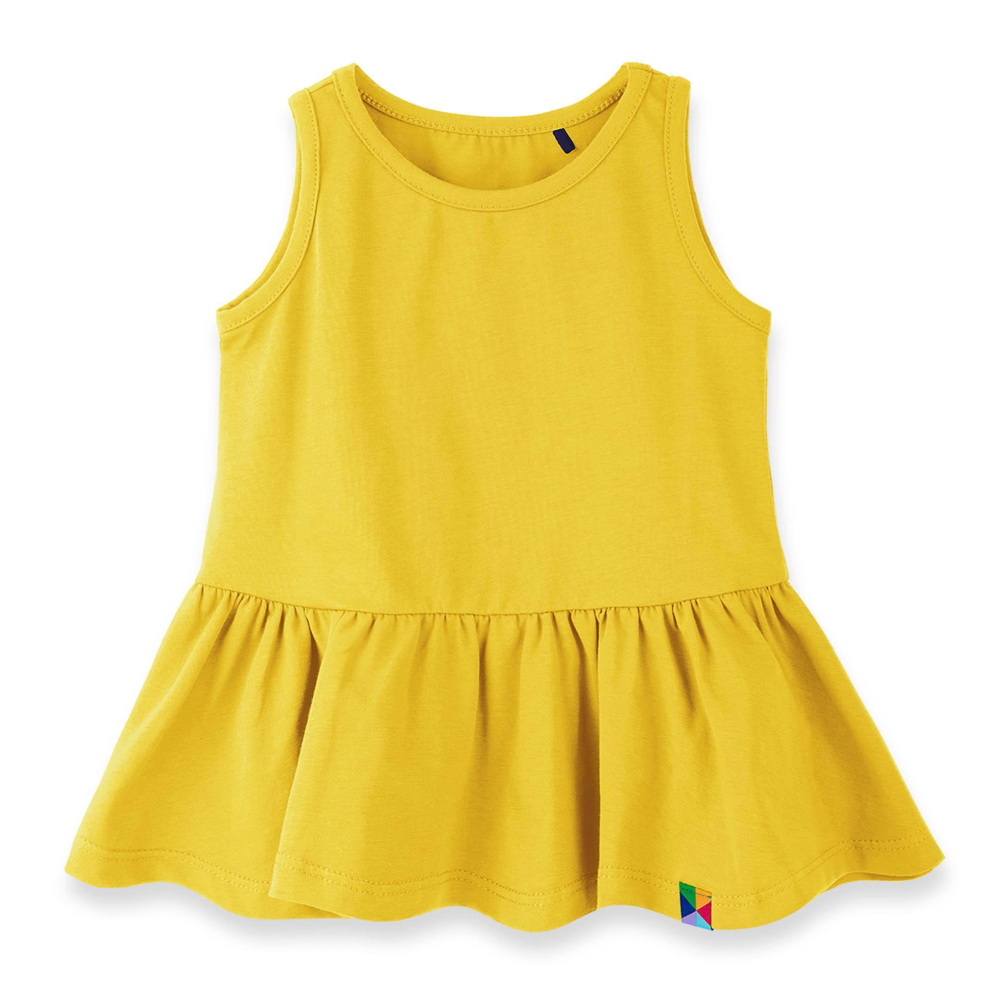 Yellow sleeveless dress