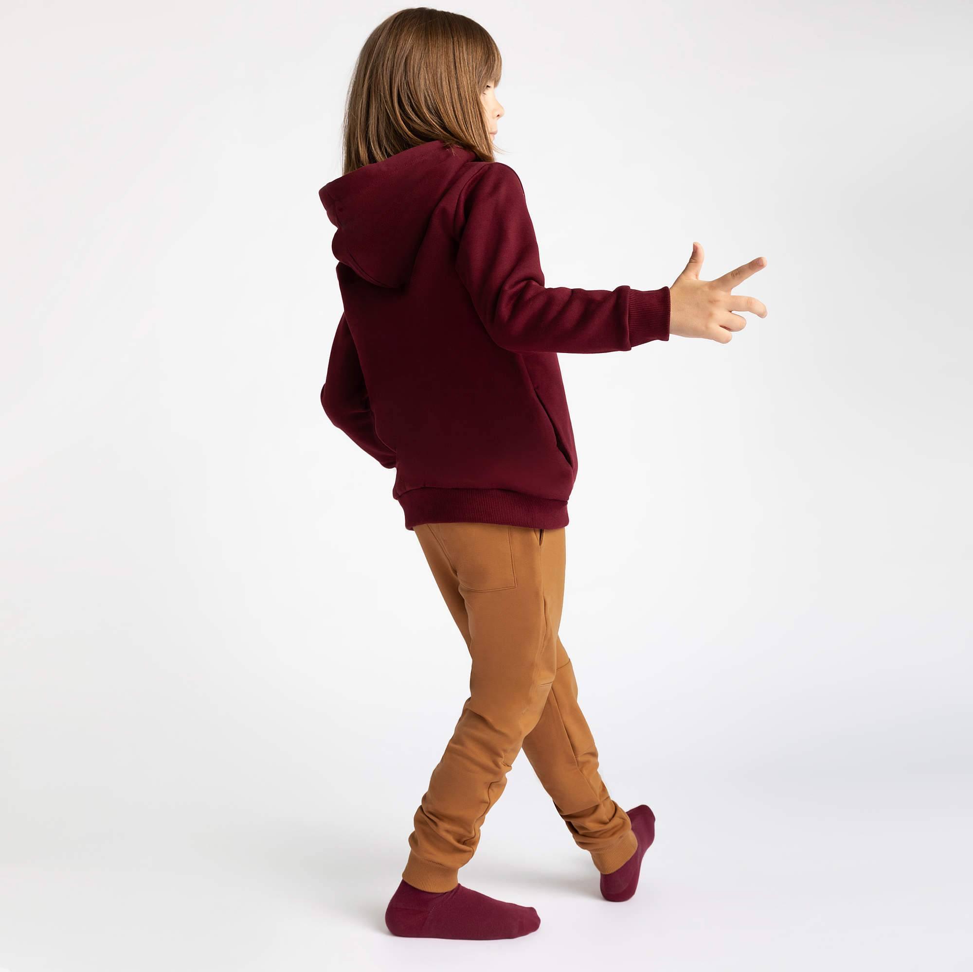 Burgundy fleece-lined pullover hoodie