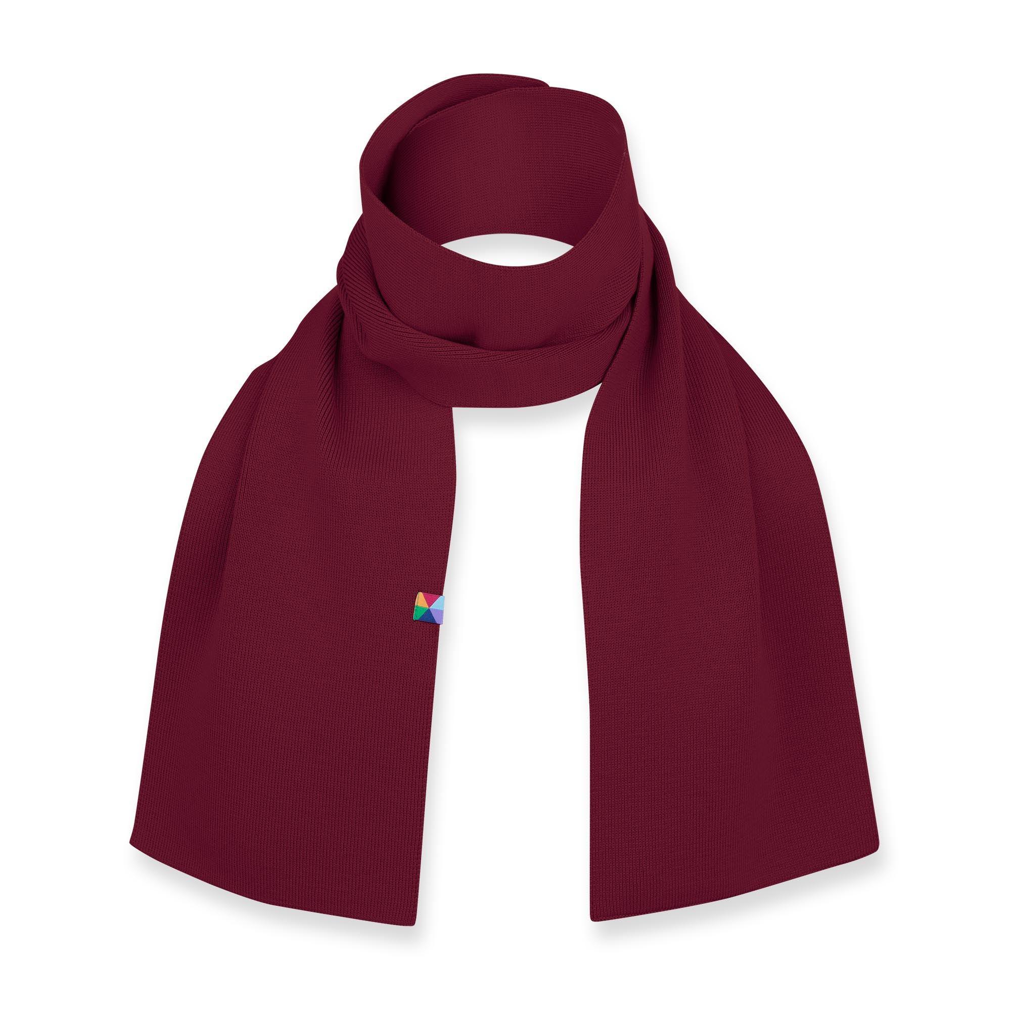 Burgundy fine knit merino wool scarf kids