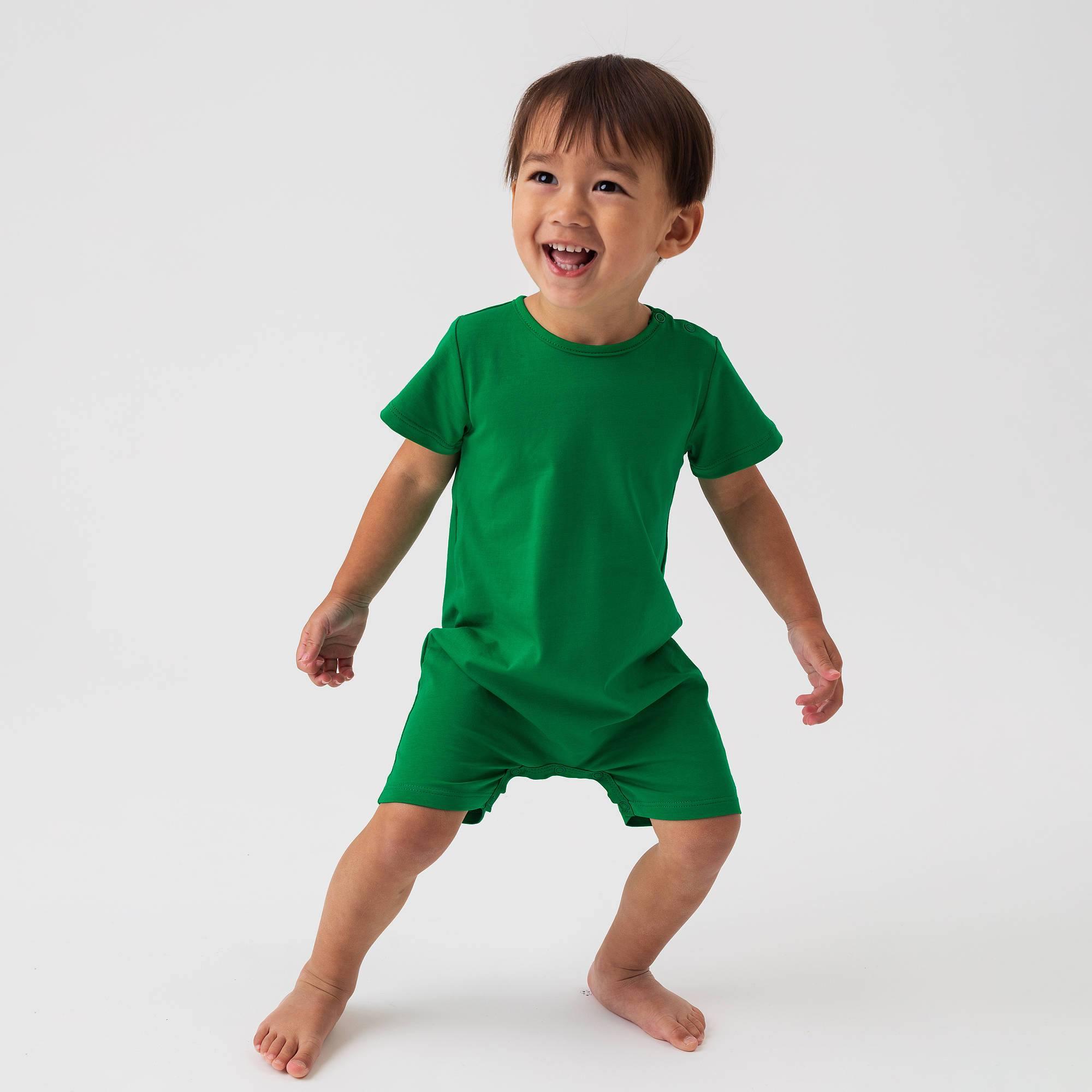 Green short sleeve romper