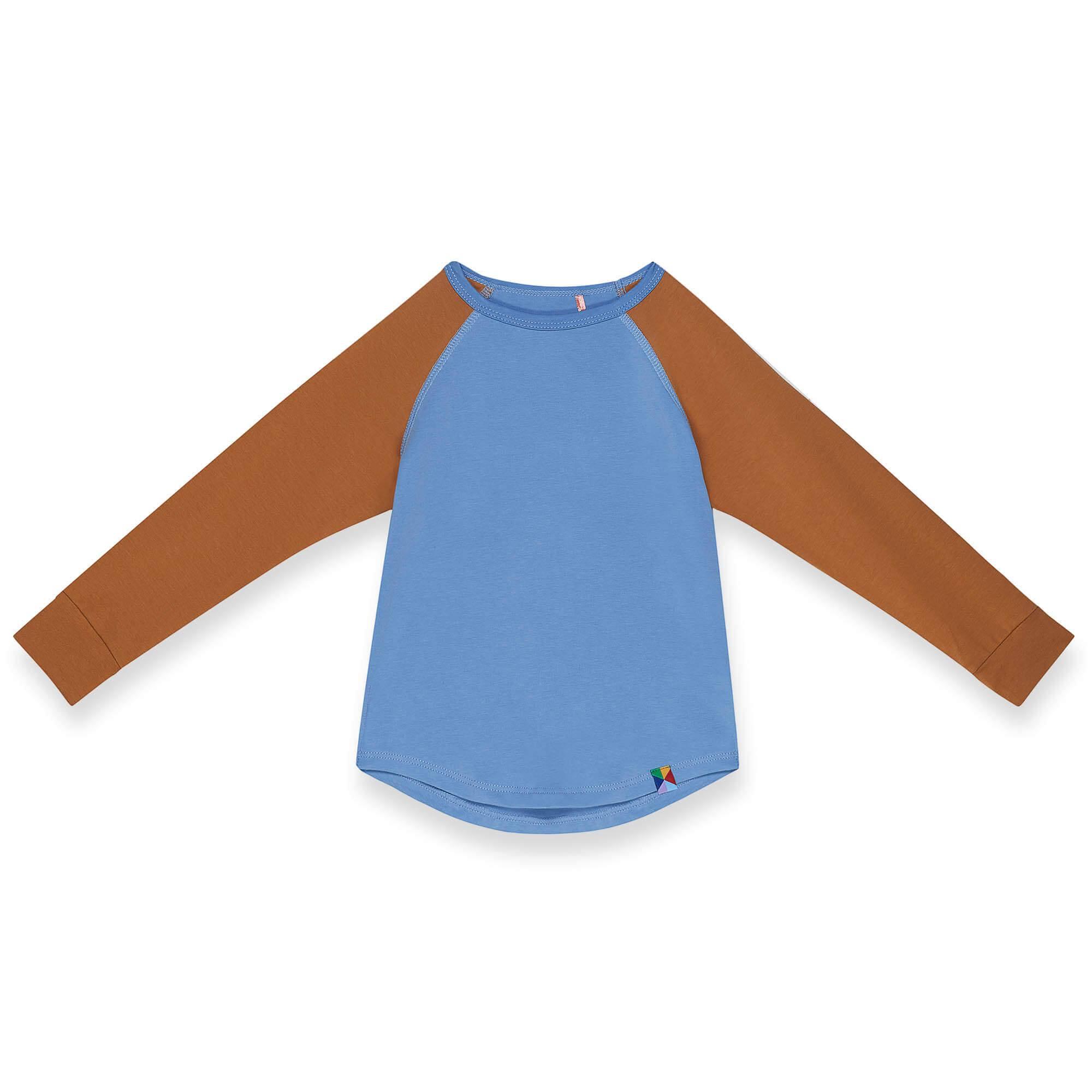 Sky blue - caramel baseball longsleeve shirt