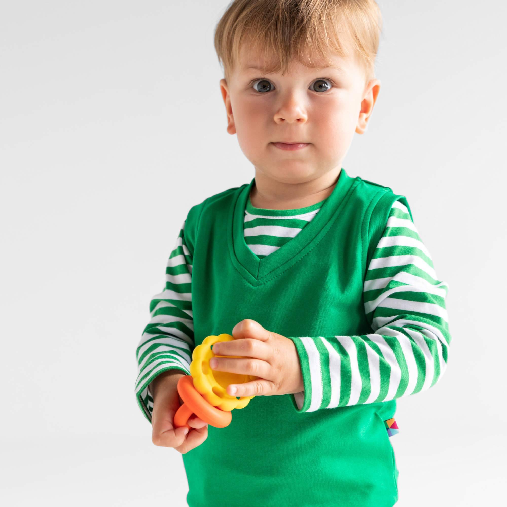 Green sweatshirt pullover vest Baby