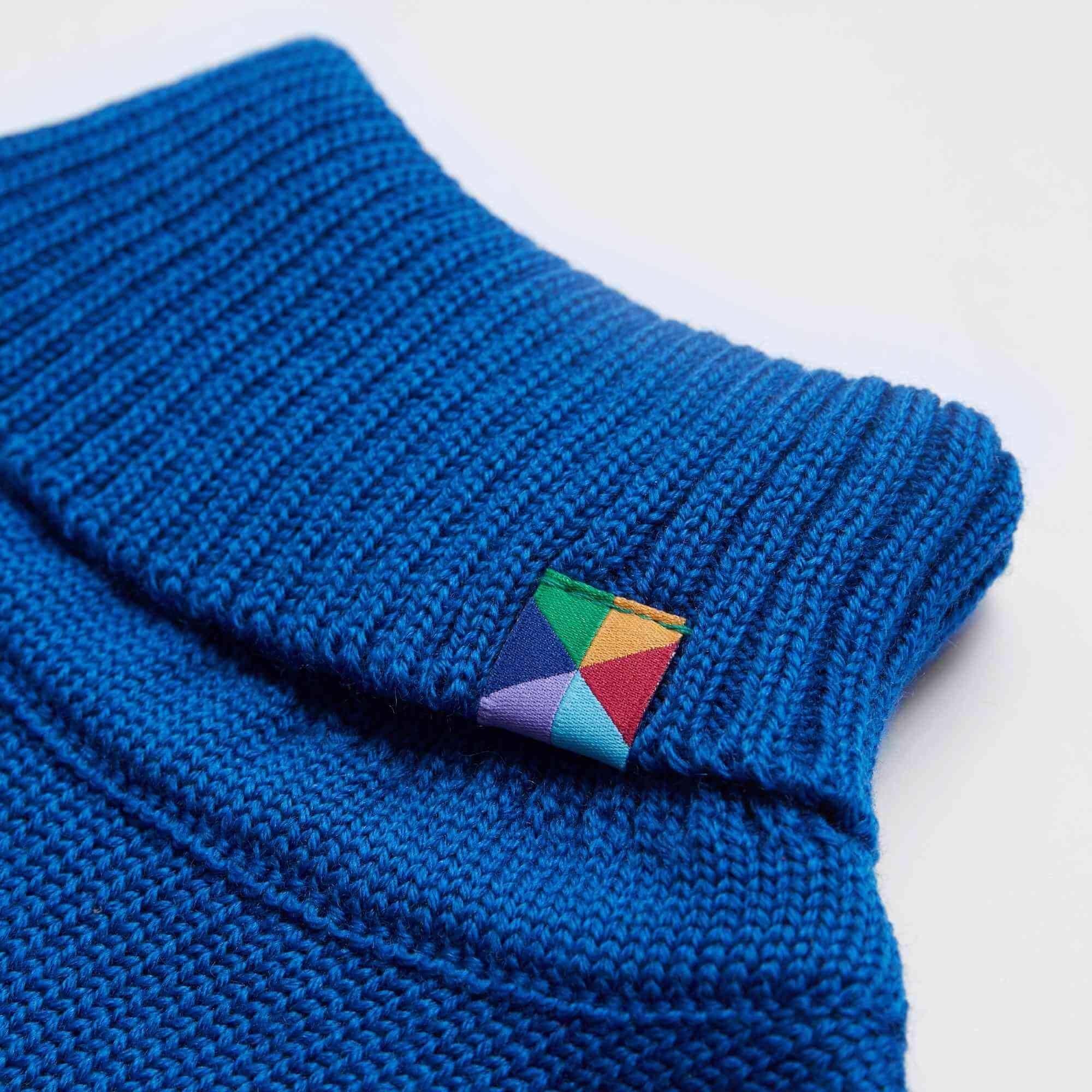 Blue merino wool neck warmer kids