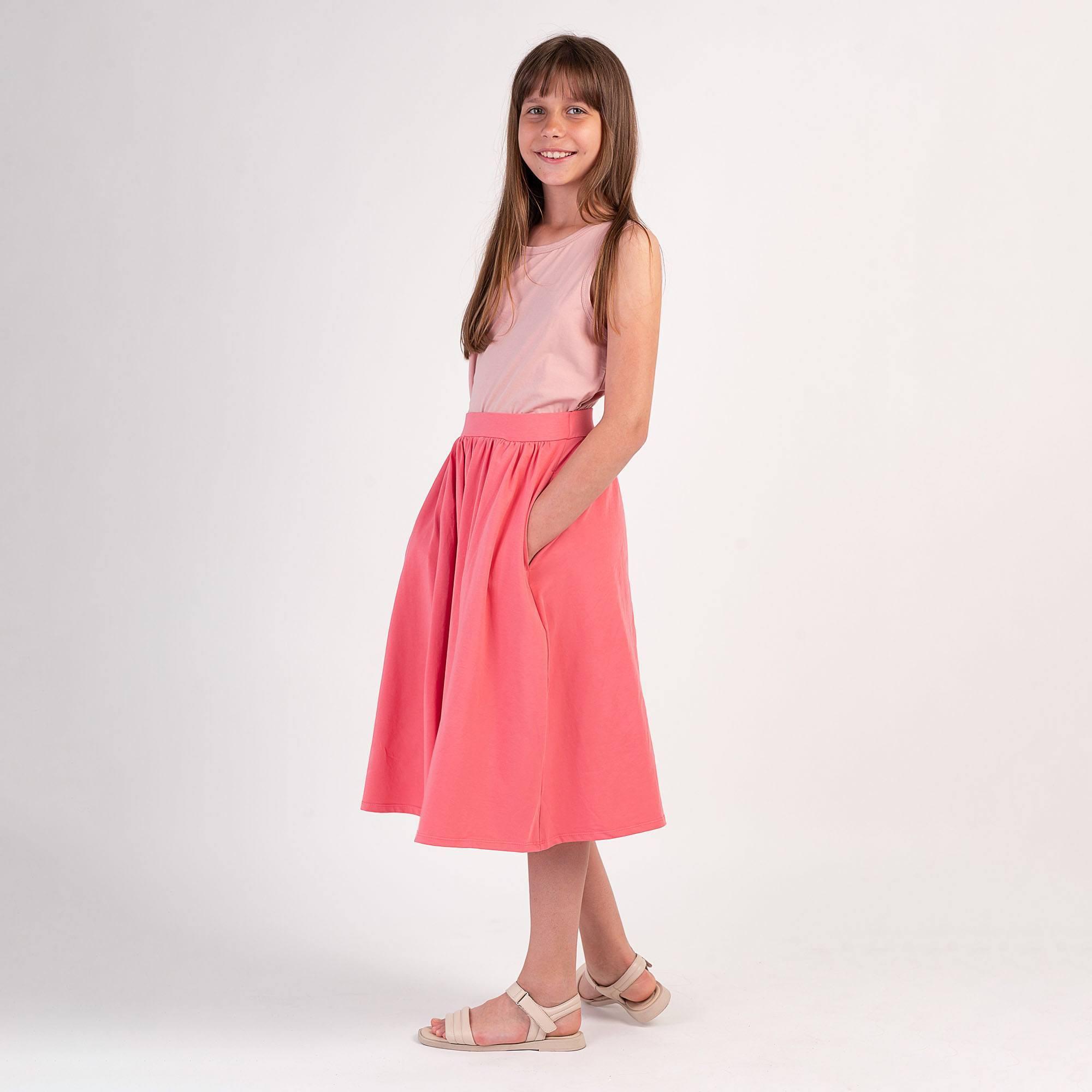 Coral midi skirt with pockets Junior