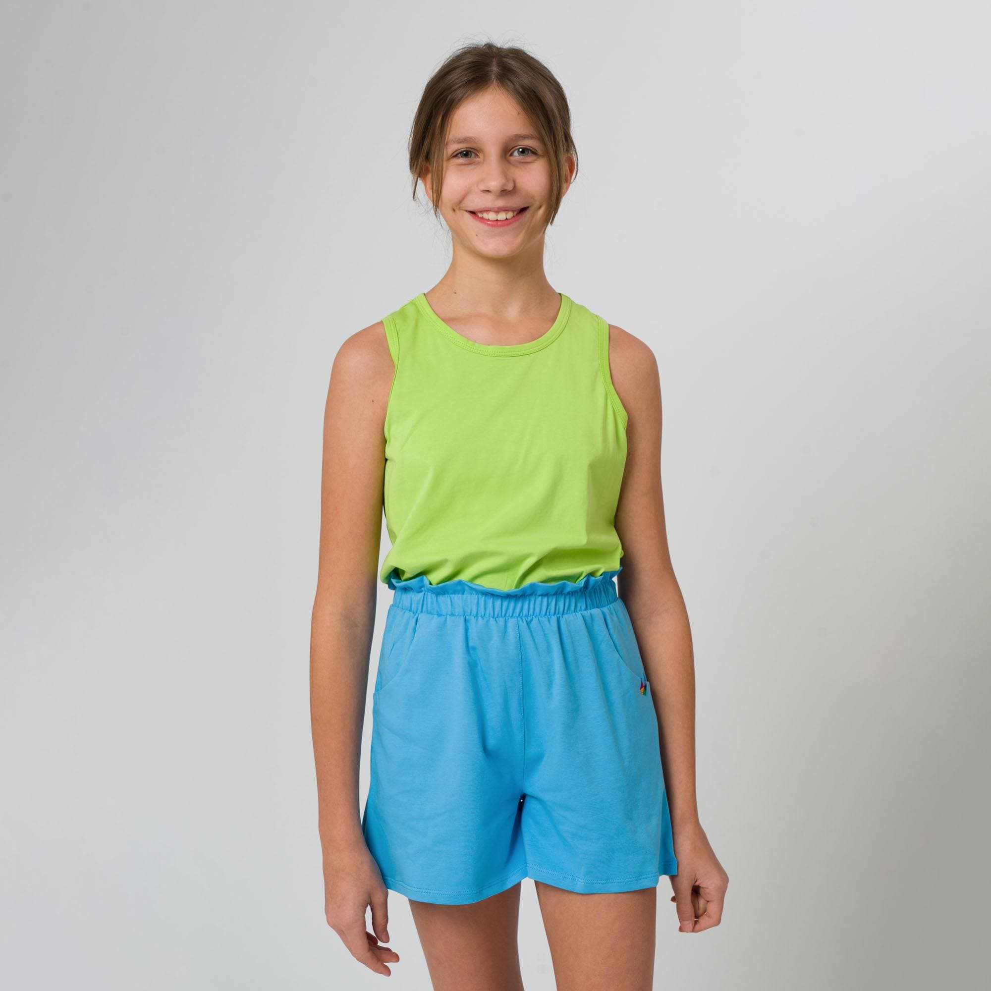 Pastel blue loose cut shorts Junior