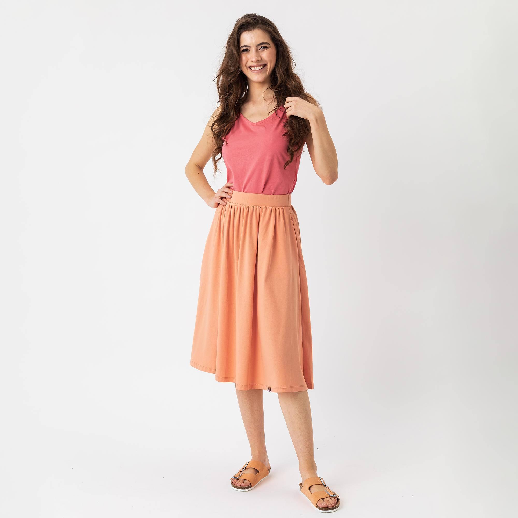 Apricot midi skirt Women