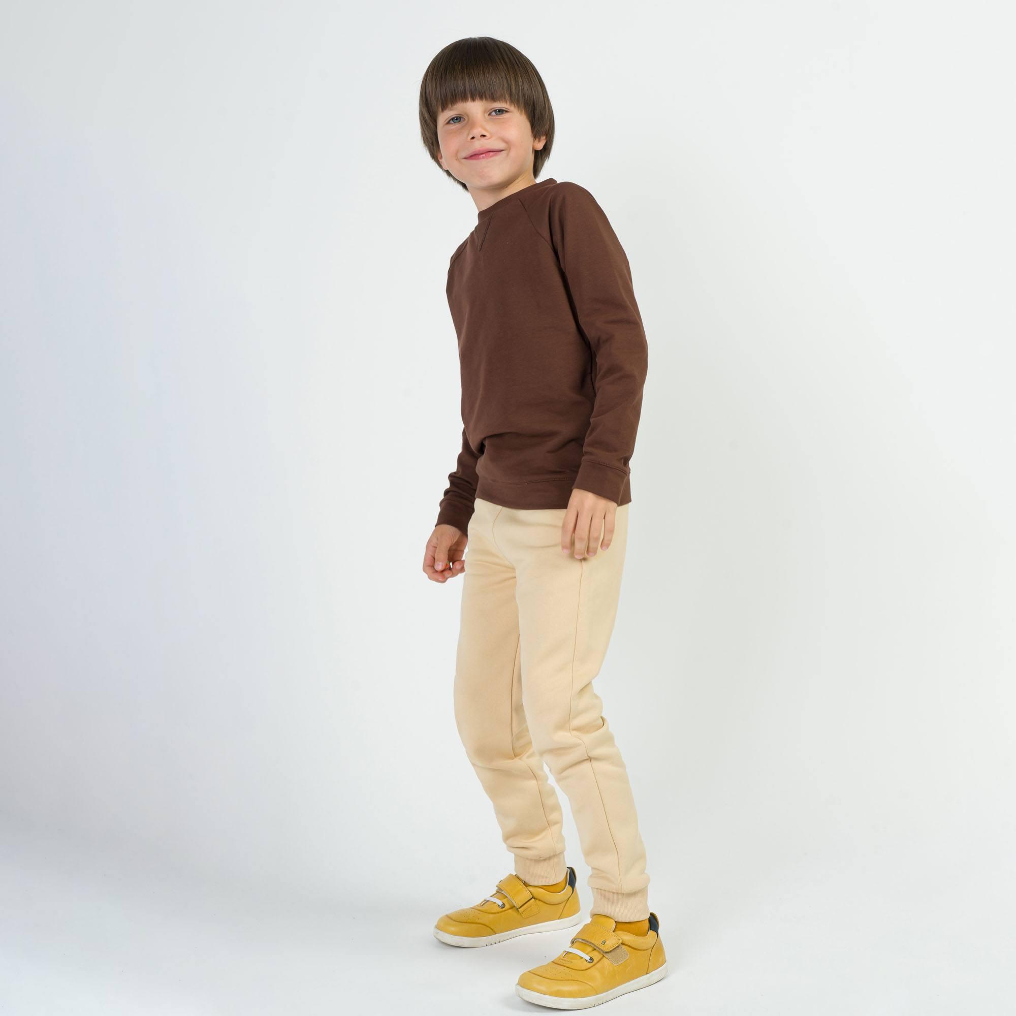 Beige fleece-lined joggers kids